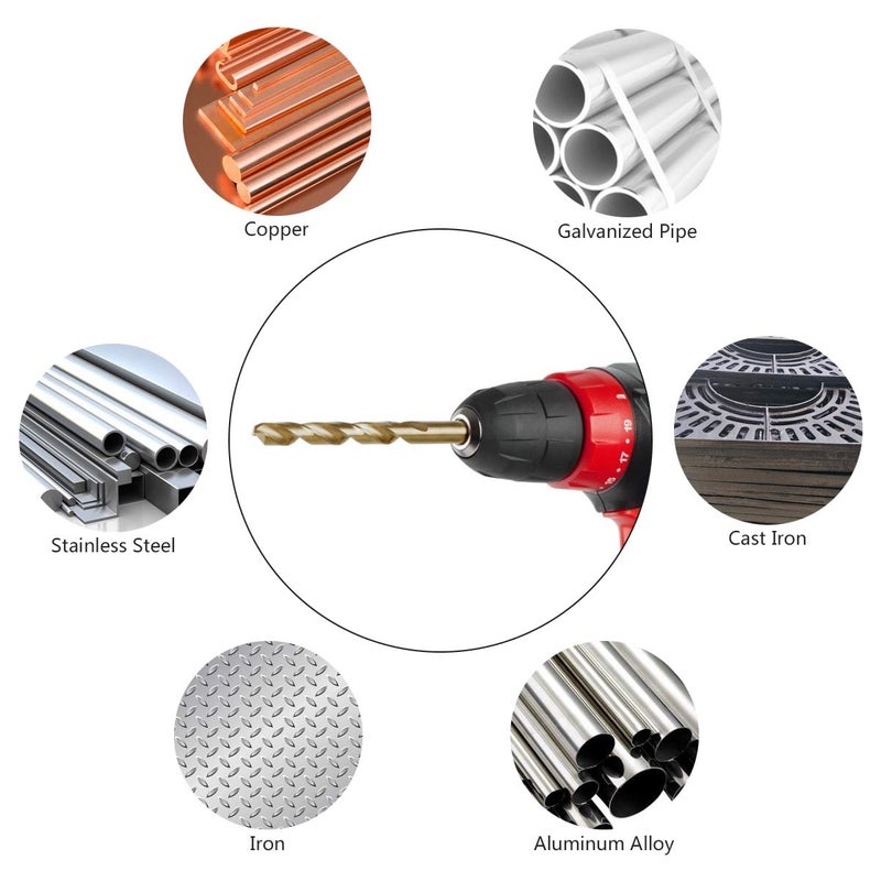 BAIDETS 1/16"-1/4" Cobalt Drill Bits Set 13Pcs - M35 1/16-1/4 Inch HSS Metal Twist Drill Bits Set for Hard Metal, Stainless Steel, Cast Iron, Plastic, Wood, Other Materials - Image 4